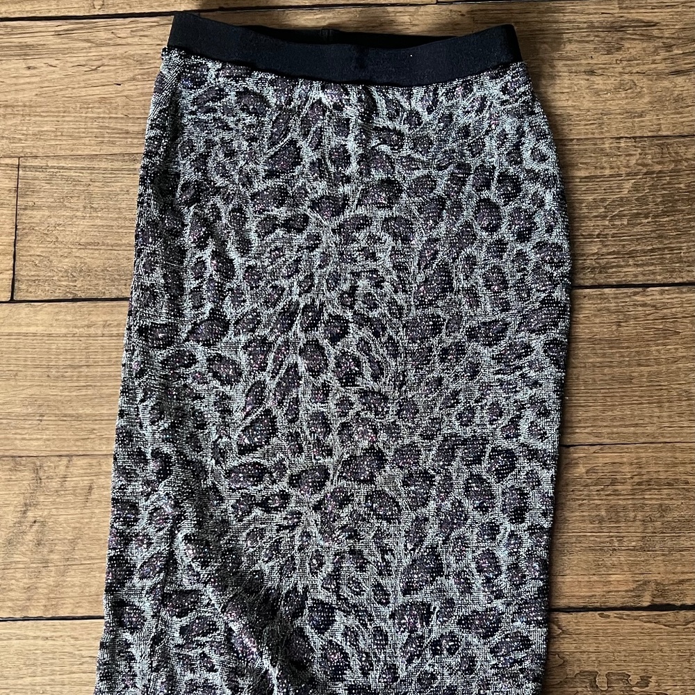 Sparkle leopard print brand new midi skirt